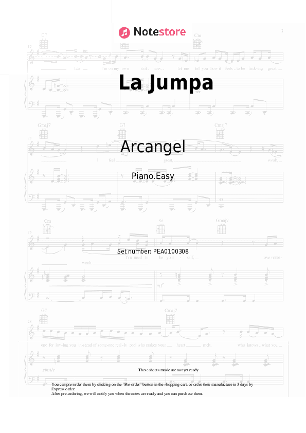 La Jumpa - Arcangel, Bad Bunny Piano Sheet Music Easy - Piano.Easy