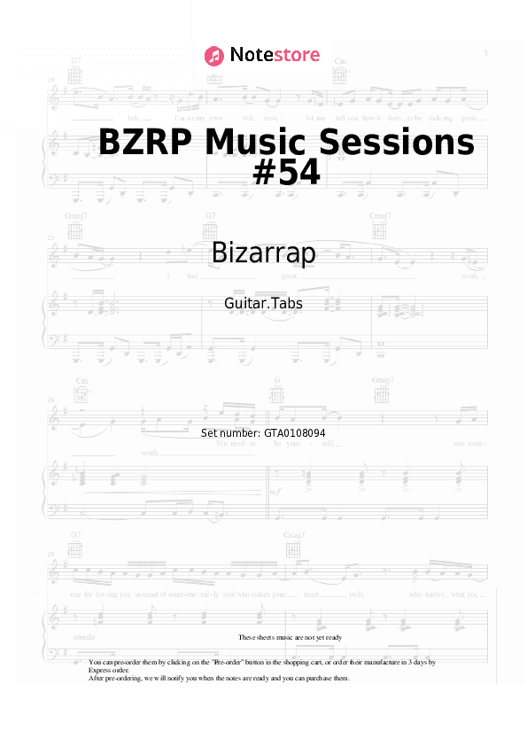 BZRP Music Sessions #54 - Bizarrap, Arcangel Tabs - Guitar.Tabs