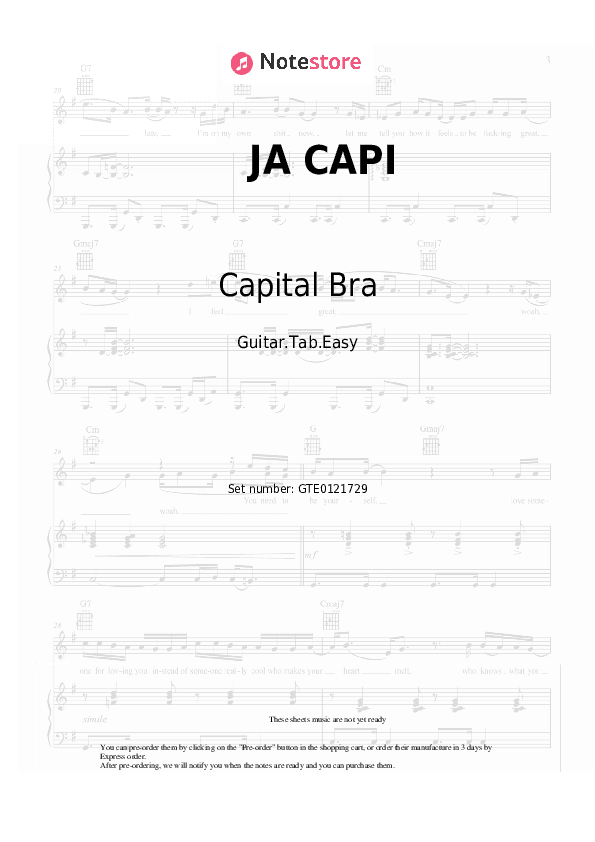 JA CAPI - Capital Bra Tabs Easy - Guitar.Tab.Easy