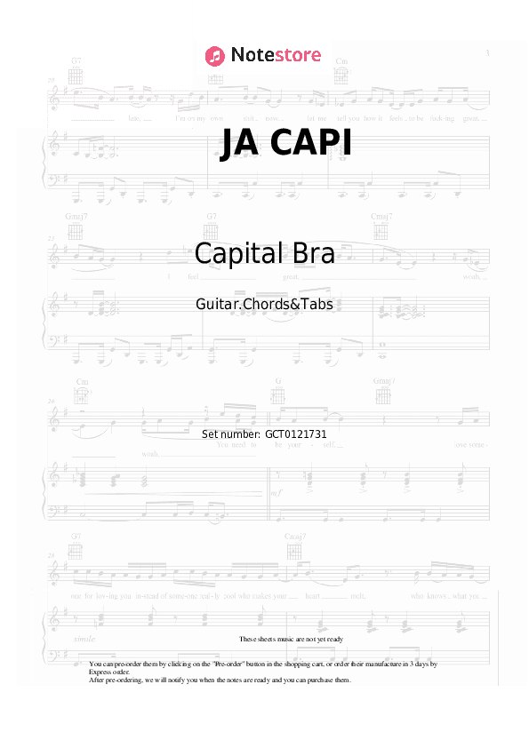 JA CAPI - Capital Bra Chords and Tabs - Guitar.Chords&Tabs
