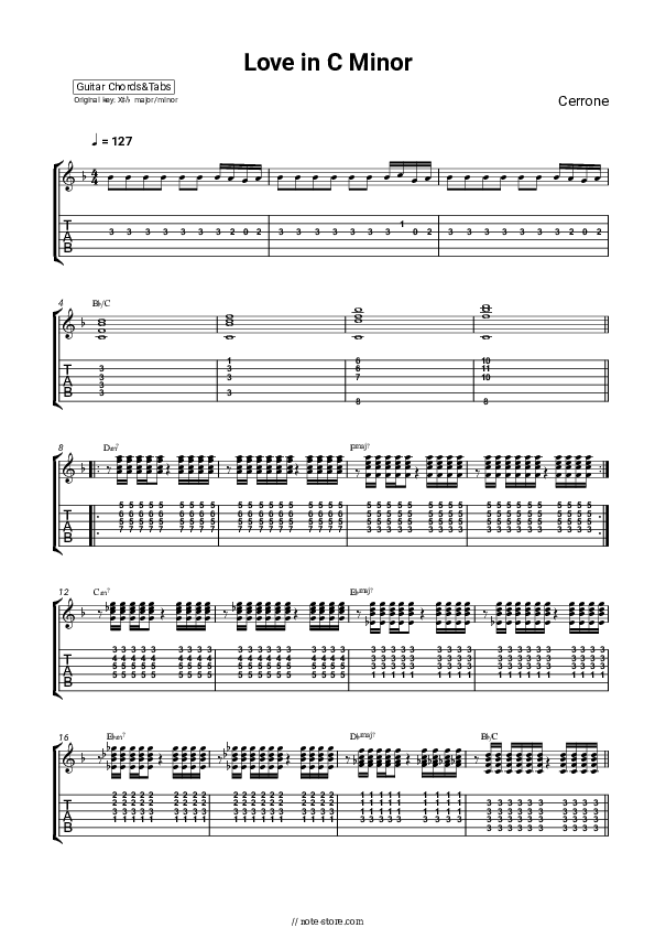 Love In C Minor - Cerrone Chords and Tabs - Guitar.Chords&Tabs