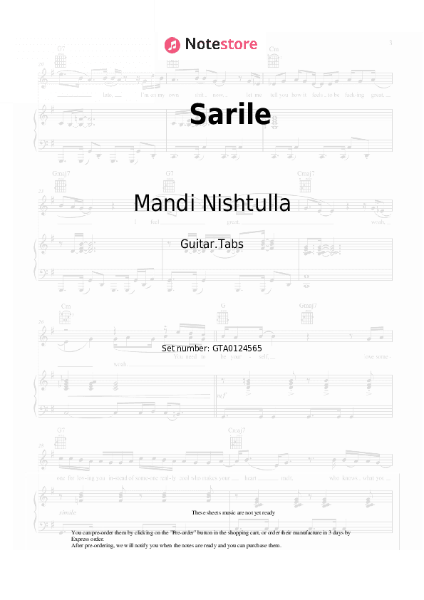 Sarile - Mandi Nishtulla, Bes Kallaku Tabs - Guitar.Tabs