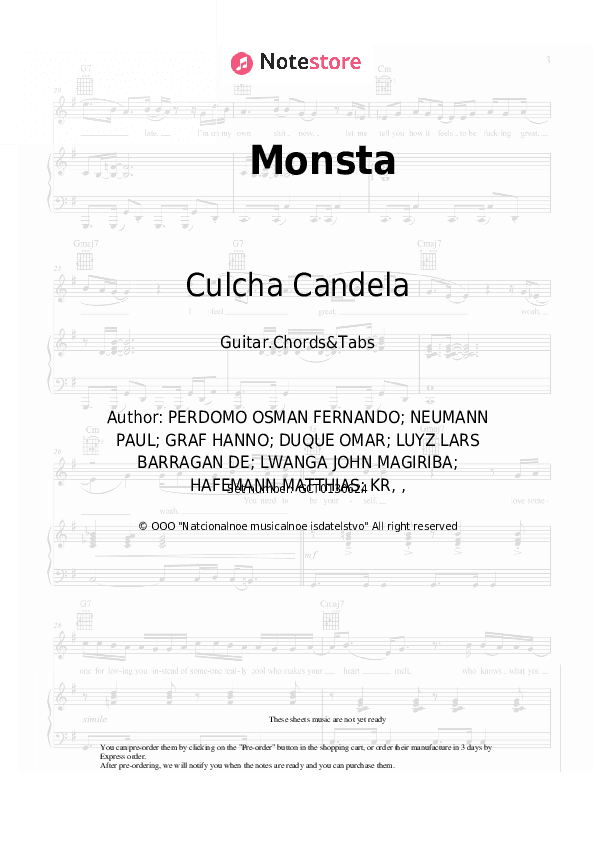 Monsta - Culcha Candela Chords and Tabs - Guitar.Chords&Tabs