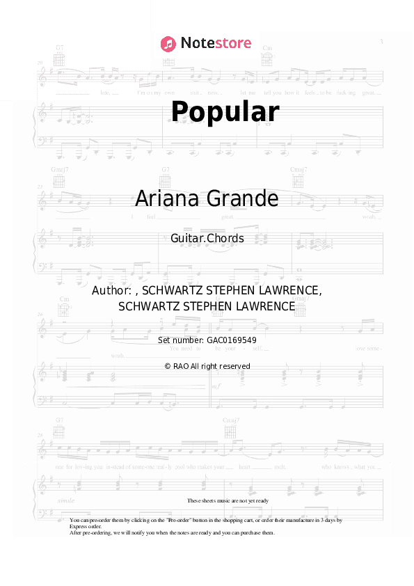 Popular (From 'Wicked') - Ariana Grande Chords - Guitar.Chords