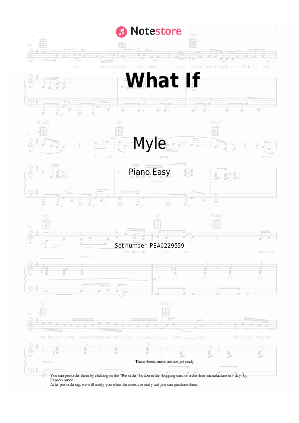 What If - Myle, Isaak Piano Sheet Music Easy - Piano.Easy
