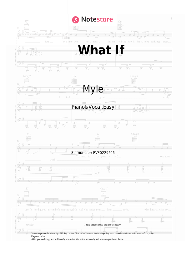 What If - Myle, Isaak Piano Sheet Music Easy and Vocal - Piano&Vocal.Easy