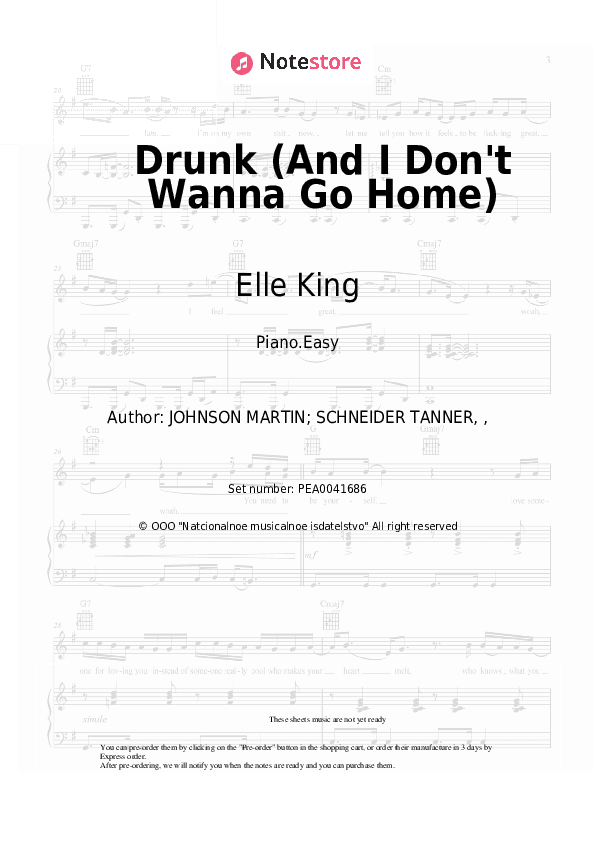 Drunk (And I Don't Wanna Go Home) - Elle King, Miranda Lambert Piano Sheet Music Easy - Piano.Easy