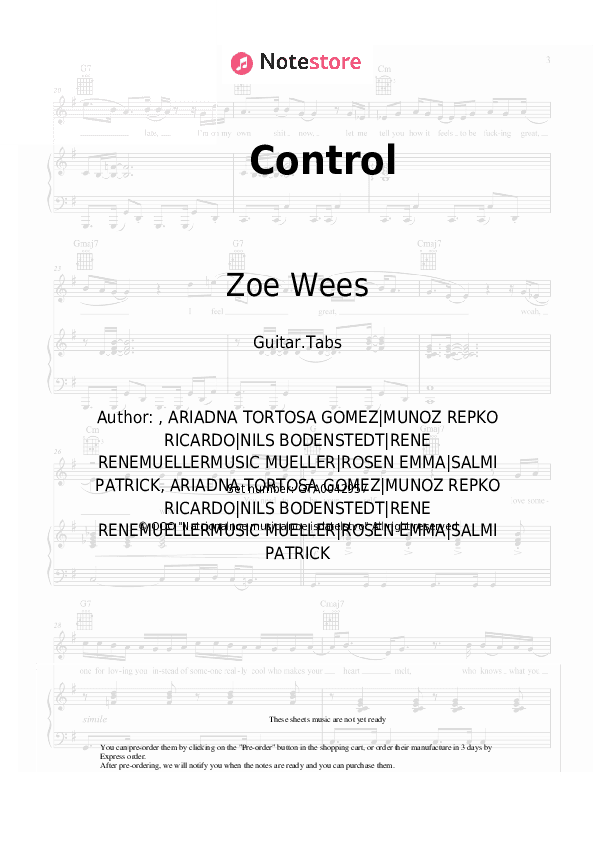 Control - Zoe Wees Tabs - Guitar.Tabs