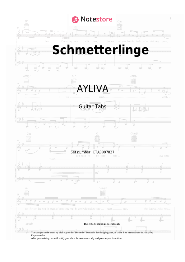 Schmetterlinge - AYLIVA Tabs - Guitar.Tabs