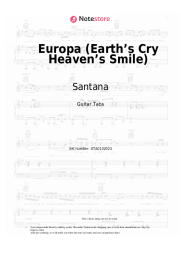 Sheet music, chords Santana - Europa (Earth’s Cry Heaven’s Smile)