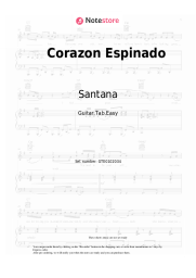Sheet music, chords Santana, Maná - Corazon Espinado