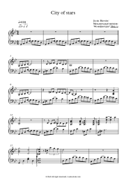 Sheet music, chords Ryan Gosling, Emma Stone - City of stars