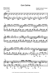 Sheet music, chords Daddy Yankee, Snow - Con Calma