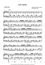 Sheet music, chords Daddy Yankee, Snow - Con Calma