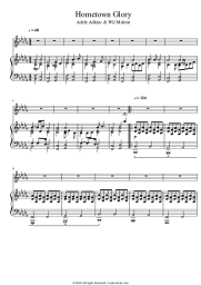 Sheet music, chords Adele - Hometown Glory