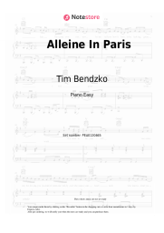 Sheet music, chords Tim Bendzko - Alleine In Paris