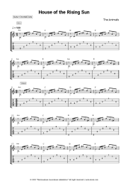 Sheet music, chords The Animals - House of the Rising Sun