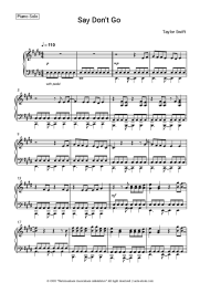 Sheet music, chords Taylor Swift - Say Don't Go