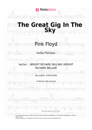 Sheet music, chords Pink Floyd - The Great Gig In The Sky