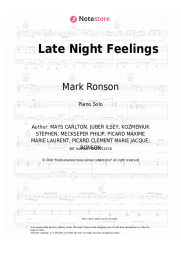 Sheet music, chords Mark Ronson, Lykke Li - Late Night Feelings
