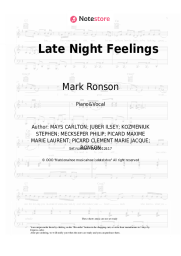Sheet music, chords Mark Ronson, Lykke Li - Late Night Feelings