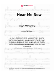 Sheet music, chords Bad Wolves, DIAMANTE - Hear Me Now