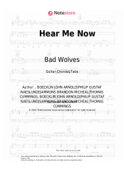Sheet music, chords Bad Wolves, DIAMANTE - Hear Me Now