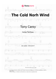 Sheet music, chords Tony Carey - The Cold Norh Wind