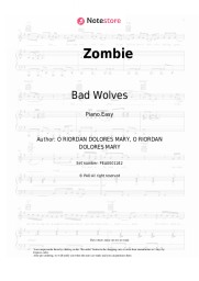 Sheet music, chords Bad Wolves - Zombie