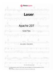 Sheet music, chords Apache 207 - Loser
