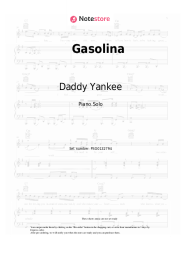 Sheet music, chords Daddy Yankee - Gasolina