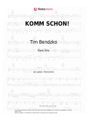 Sheet music, chords Tim Bendzko - KOMM SCHON!