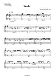 Sheet music, chords AYLIVA, Apache 207 - Wunder