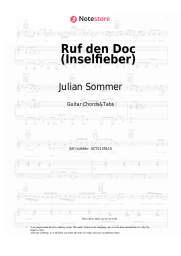 Sheet music, chords Julian Sommer, Mia Julia, Frenzy - Ruf den Doc (Inselfieber)