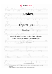 Sheet music, chords Capital Bra, Summer Cem, KC Rebell - Rolex