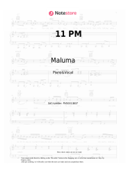 Sheet music, chords Maluma - 11 PM