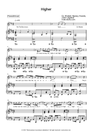 Sheet music, chords DJ Khaled, Nipsey Hussle, John Legend - Higher