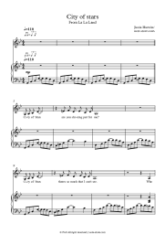 Sheet music, chords Ryan Gosling, Emma Stone - City of stars