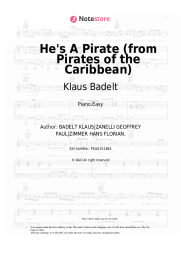 Sheet music, chords Klaus Badelt - He's A Pirate (from Pirates of the Caribbean)
