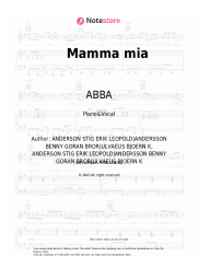 Sheet music, chords ABBA - Mamma mia