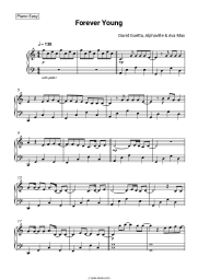 Sheet music, chords David Guetta, Alphaville, Ava Max - Forever Young