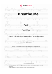 Sheet music, chords Sia - Breathe Me