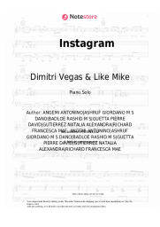 Sheet music, chords Dimitri Vegas & Like Mike, David Guetta, Daddy Yankee, Afro Bros, Natti Natasha - Instagram