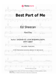 Sheet music, chords Ed Sheeran, YEBBA - Best Part of Me