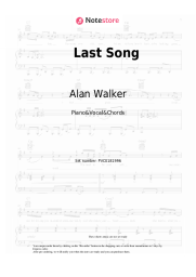 Sheet music, chords Alan Walker, Faouzia - Last Song