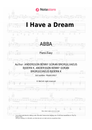 Sheet music, chords ABBA - I Have a Dream
