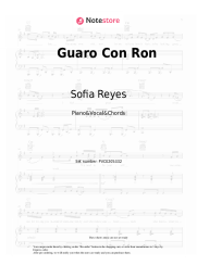 Sheet music, chords Sofia Reyes, Alan Walker - Guaro Con Ron