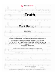 Sheet music, chords Mark Ronson, Alicia Keys, The Last Artful, Dodgr - Truth