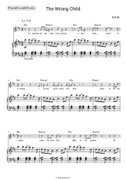 Sheet music, chords R.E.M. - The Wrong Child