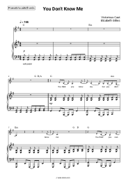 Sheet music, chords Victorious Cast, Elizabeth Gillies - You Don't Know Me